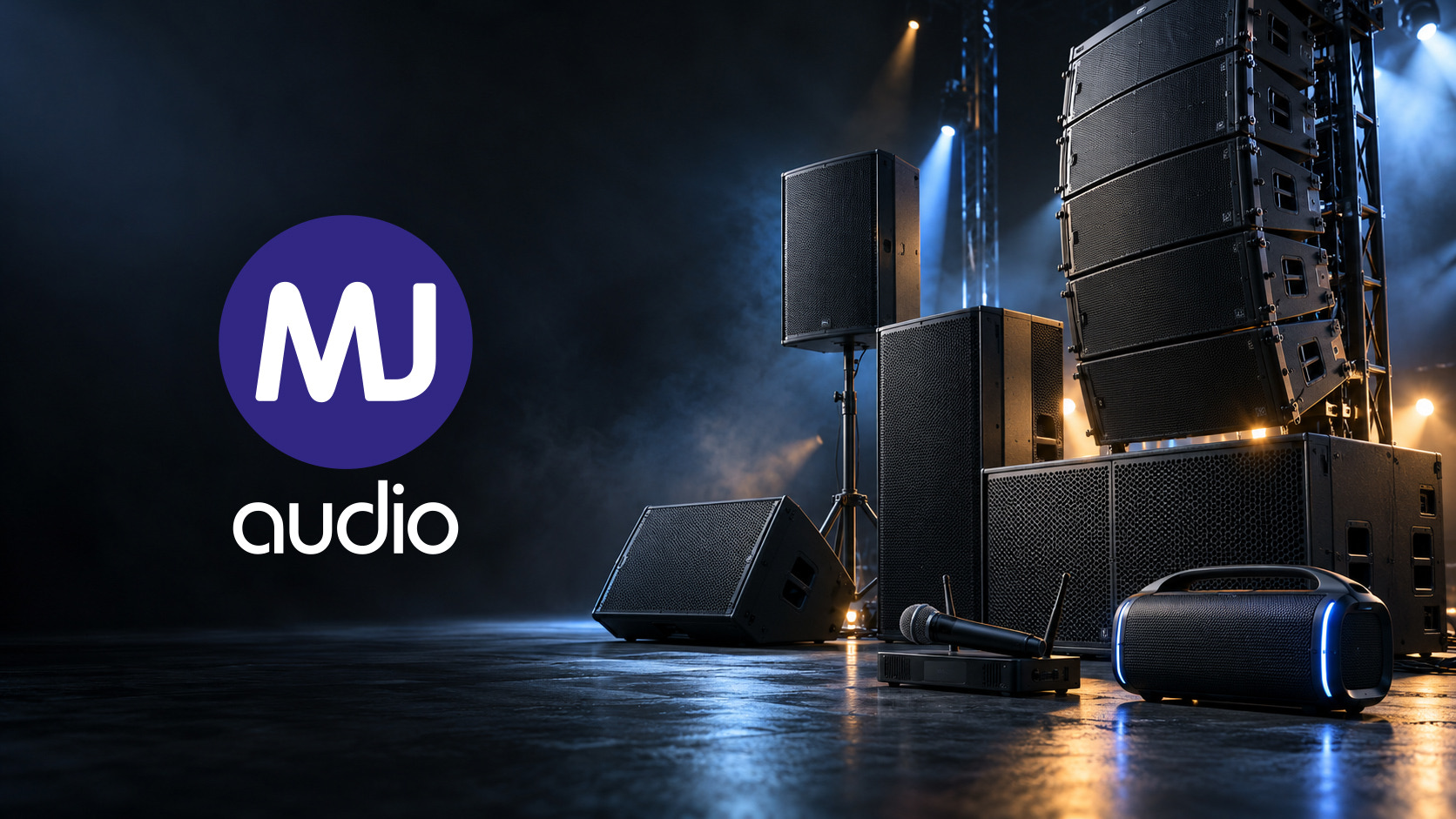 Stage with MJ Audio speakers